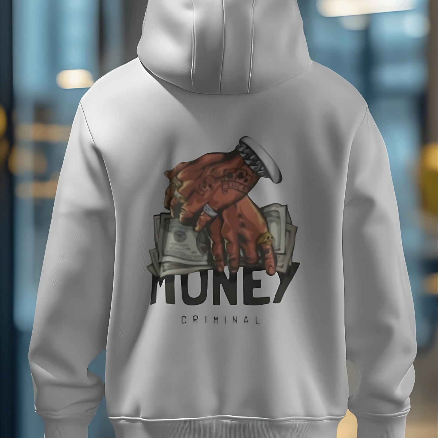 Oversized Hoodie | "Criminal Money" Edition – White