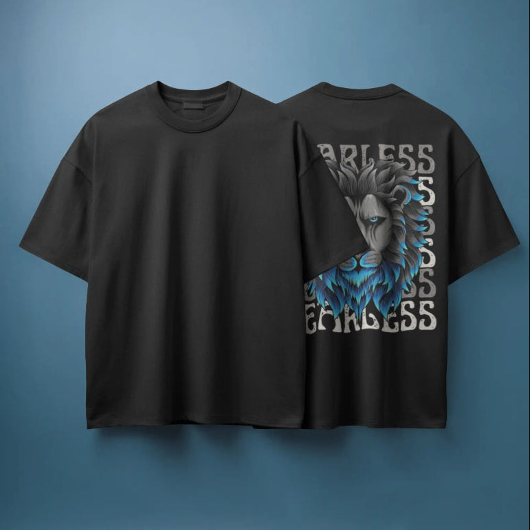 Fearless Lion Print Oversized T-Shirt for Men In India