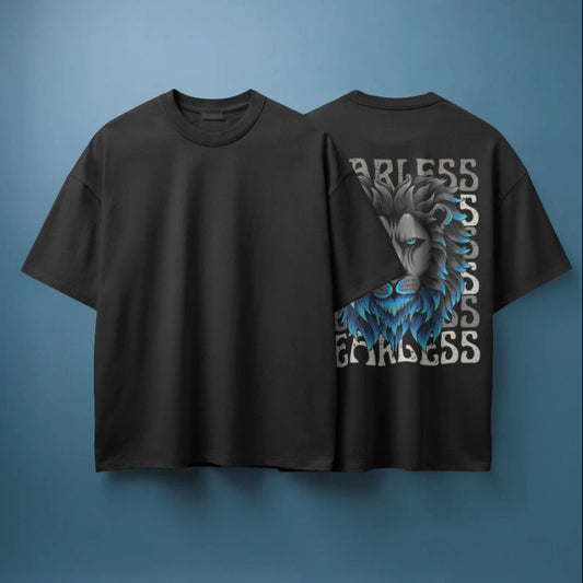 Fearless Lion Print Oversized T-Shirt for Men In India
