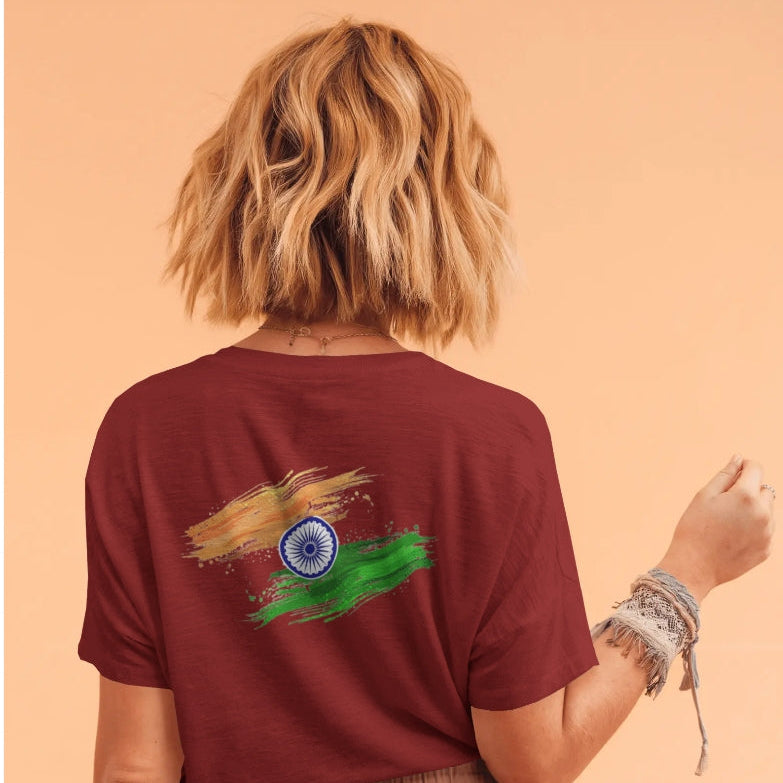 Unisex Basic T-Shirt | "India: My Pride" Edition -Maroon
