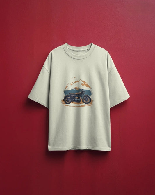 Oversized T-Shirt – "Ride Beyond" Edition - Beige
