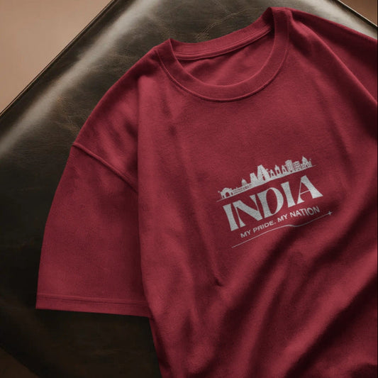 Unisex Basic T-Shirt | "India: My Pride" Edition -Maroon