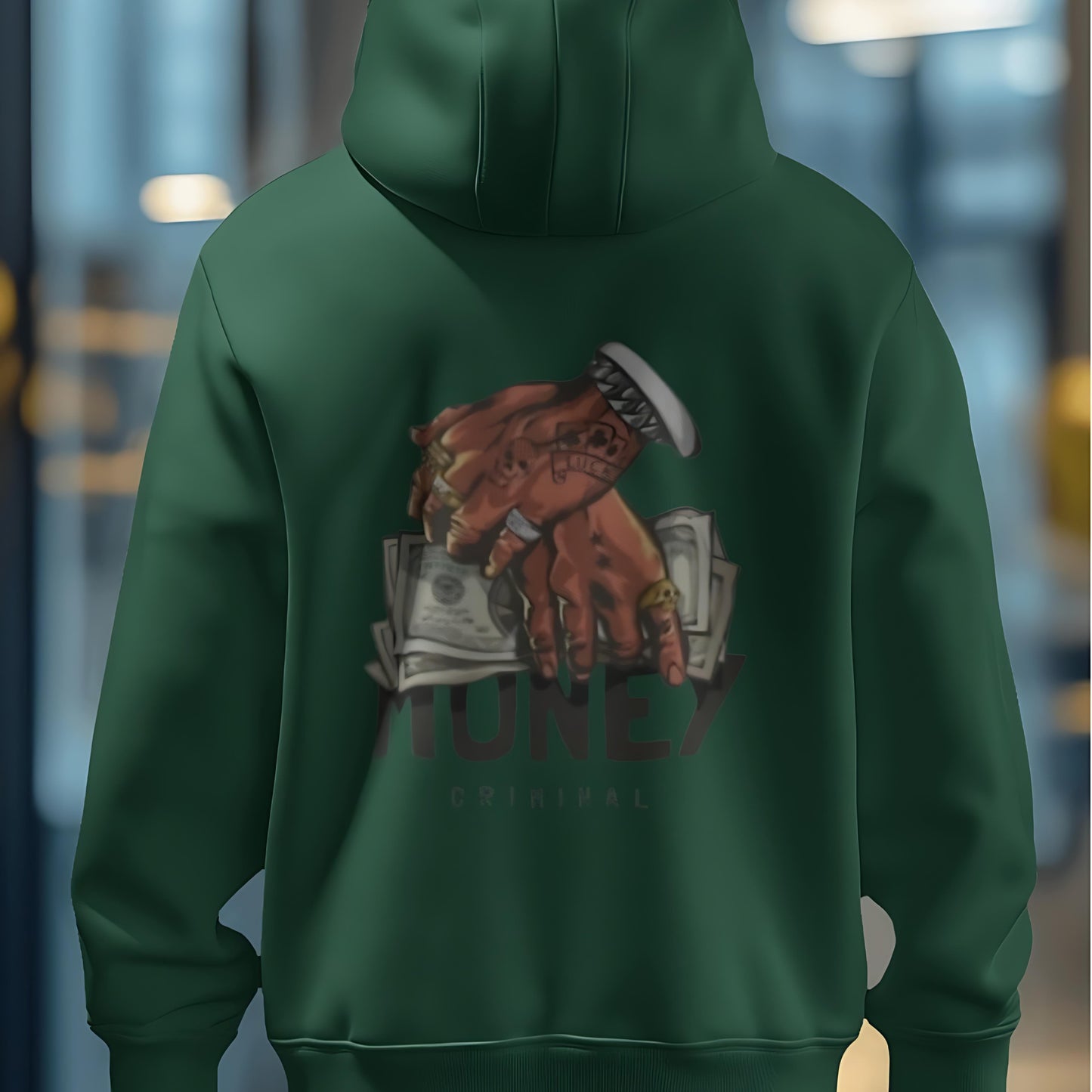 Oversized Hoodie | "Criminal Money" Edition – Bottle Green