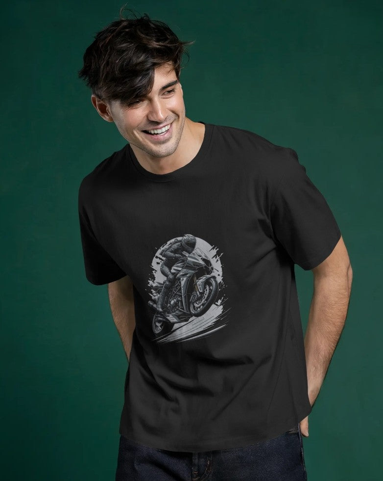Racer Graphic T-Shirt - Black